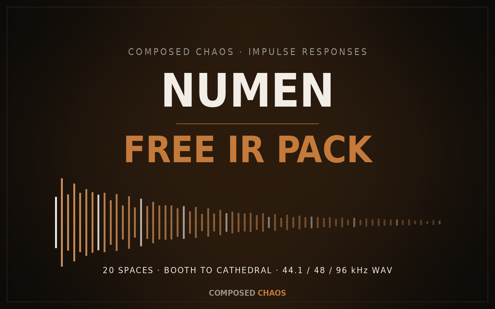 Numen Free IR Pack cover art with a decaying reverb tail