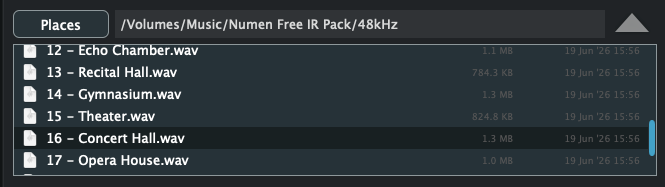 Numen IR browser with a file loaded