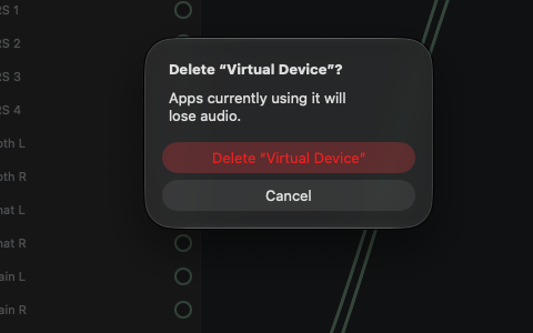 The delete confirmation dialog